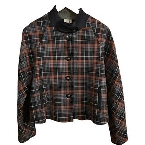 Tristan Large Plaid Jacket in Black and Brown Made in‎ Canada
